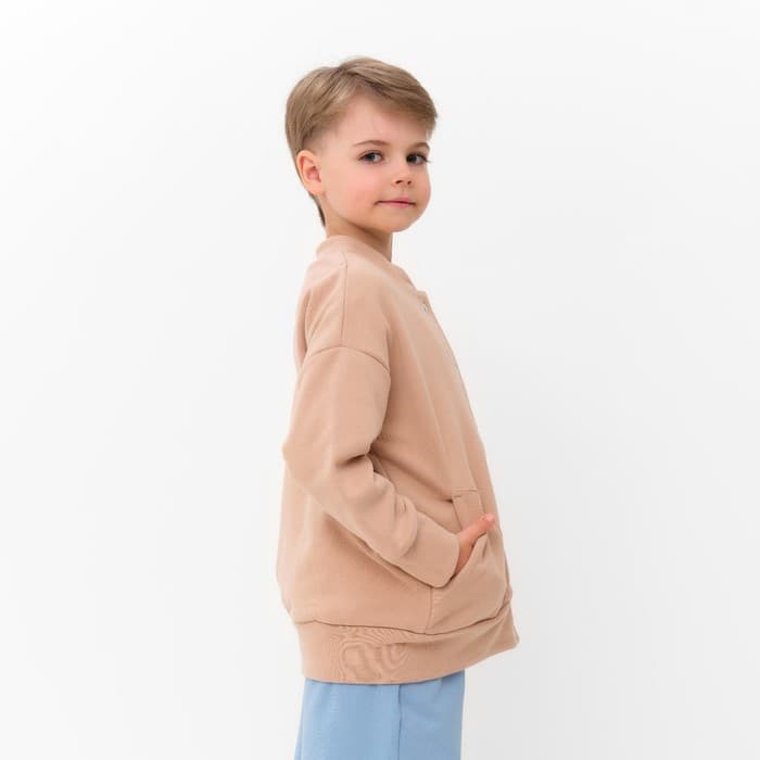 Бомбер детский MINAKU, бежевый, рост 134 см