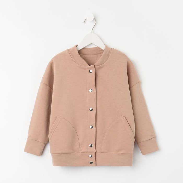 Бомбер детский MINAKU, бежевый, рост 134 см