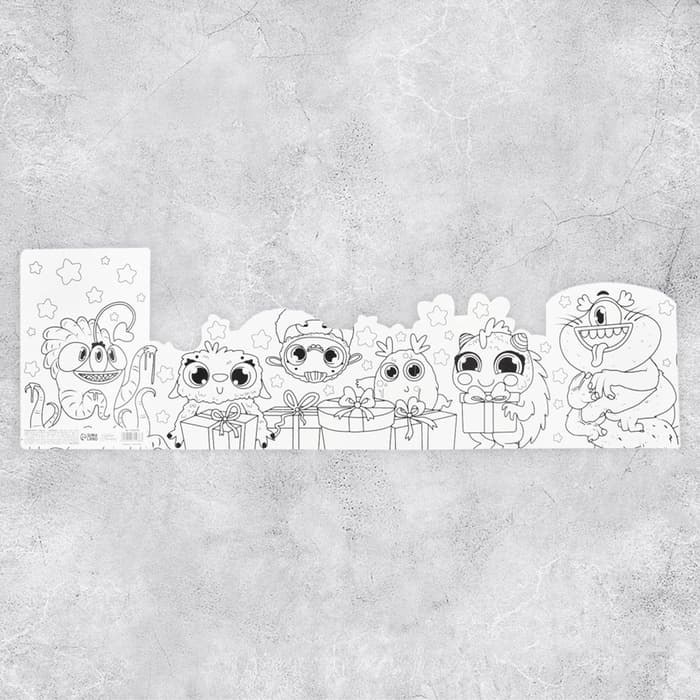 Поздравительная открытка с раскраской «Монстрики», 12×18 см