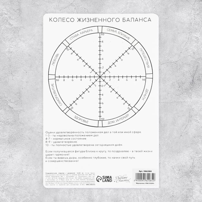 Поздравительная открытка с раскраской «Слушай своё сердце», 12×18 см