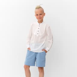 Рубашка для мальчика MINAKU: Casual Collection, белая, полупрозрачная, размер 28 (92-98 см)