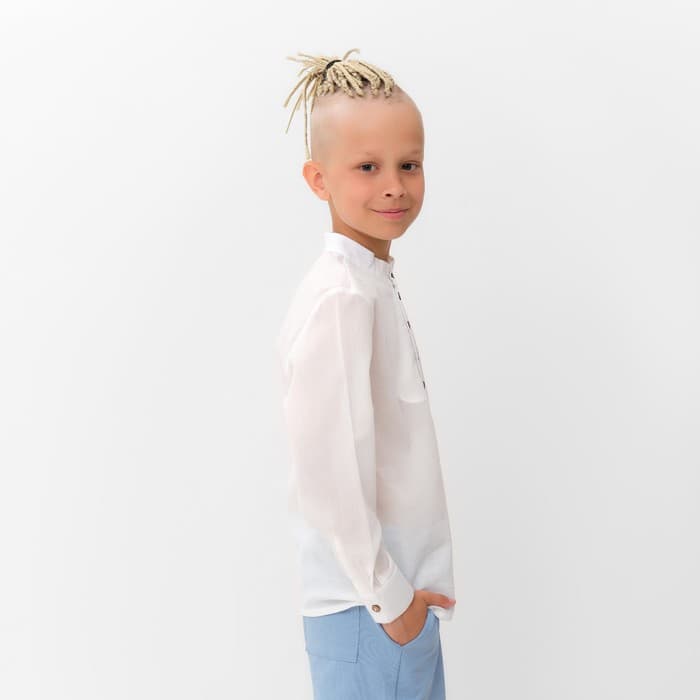 Рубашка для мальчика MINAKU: Casual Collection, белая, полупрозрачная, размер 28 (92-98 см)