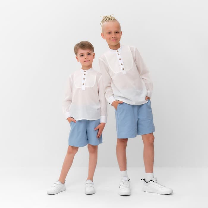 Рубашка для мальчика MINAKU: Casual Collection, белая, полупрозрачная, размер 28 (92-98 см)