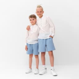 Рубашка для мальчика MINAKU: Casual Collection, белая, полупрозрачная, размер 28 (92-98 см)