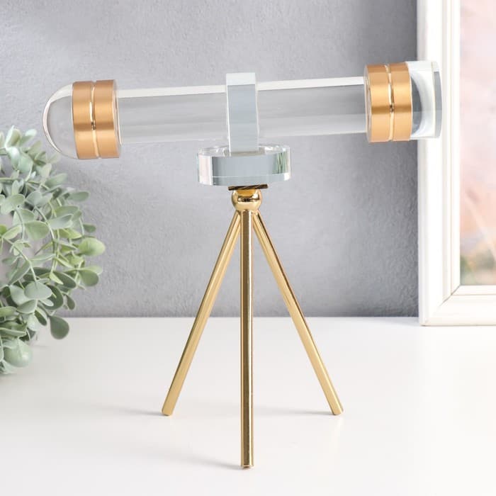 Фигурка «Подзорная труба», стекло, металл, 24×14×25 см