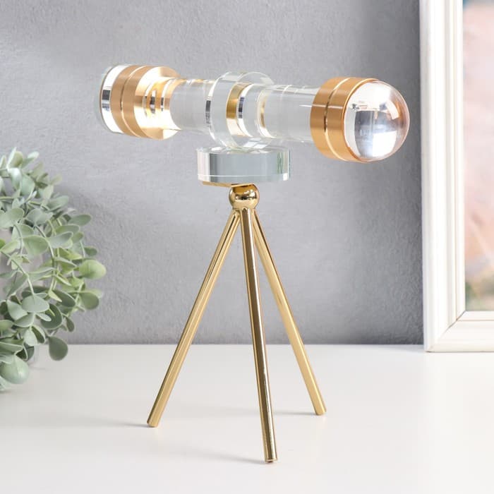 Фигурка «Подзорная труба», стекло, металл, 24×14×25 см