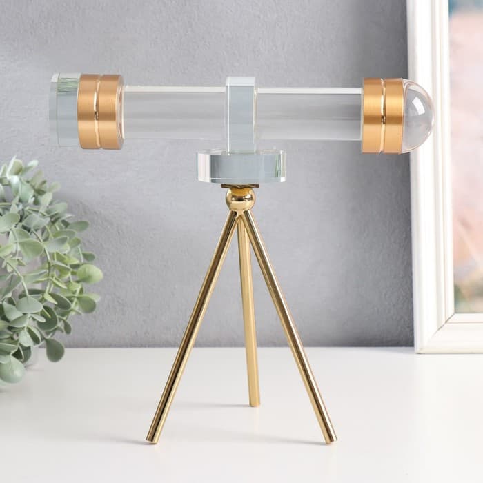 Фигурка «Подзорная труба», стекло, металл, 24×14×25 см