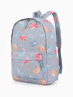 Рюкзак школьный на молнии, с карманом, размер 32×15×43 см, серый