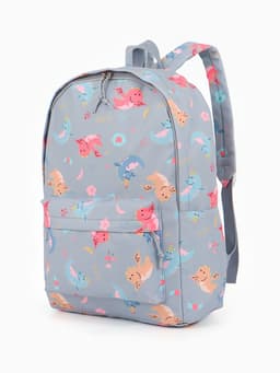 Рюкзак школьный на молнии, с карманом, размер 32×15×43 см, серый