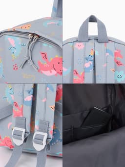 Рюкзак школьный на молнии, с карманом, размер 32×15×43 см, серый