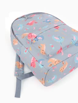 Рюкзак школьный на молнии, с карманом, размер 32×15×43 см, серый