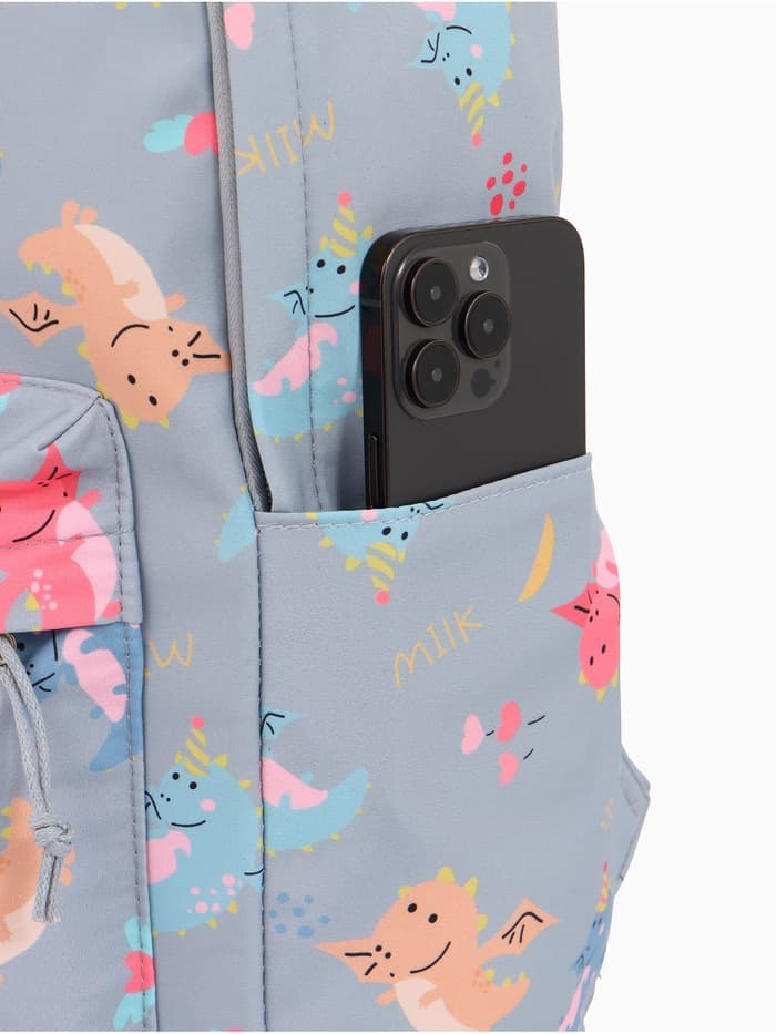 Рюкзак школьный на молнии, с карманом, размер 32×15×43 см, серый