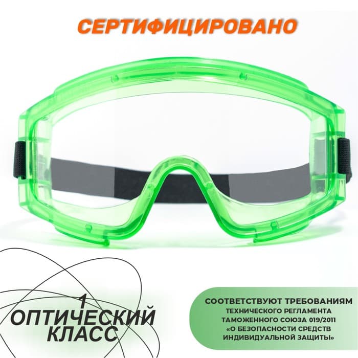 Очки защитные закрытые с непрямой вентиляцией ЗН11 PANORAMA (2С-1,2 PС) поликарбонат