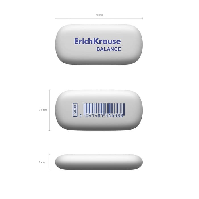 Ластик ErichKrause Balance Mini, 50×23×9 мм, мягкий, гипоаллергенный