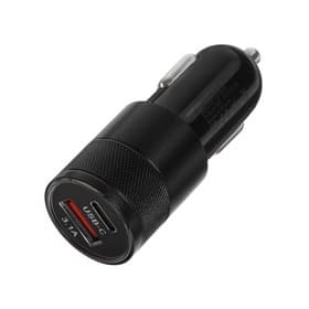 Зарядное устройство в прикуриватель Cartage, 12-24 в, USB, Type-c 3.1 А, чёрное