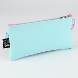 Пенал школьный, текстиль, плоский, 21×10 см«Мятная с цепью»