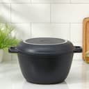 Казан KUKMARA «Традиция», 4 л, крышка-сковорода, литые ручки, антипригарное покрытие, литой алюминий, чёрный