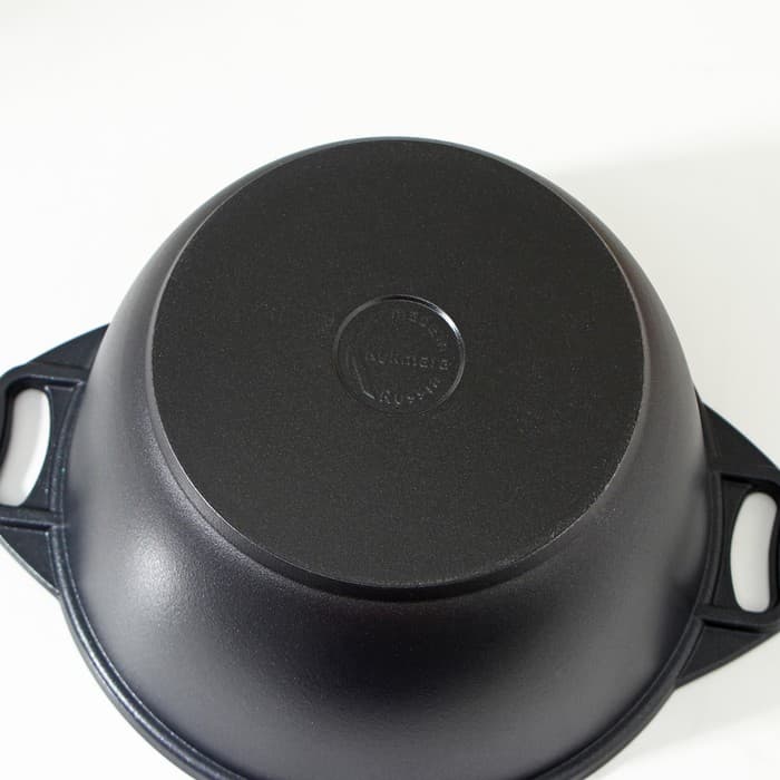 Казан KUKMARA «Традиция», 4 л, крышка-сковорода, литые ручки, антипригарное покрытие, литой алюминий, чёрный