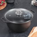 Кастрюля KUKMARA «Традиция», 3 л, d=22 см, со стеклянной крышкой, антипригарное покрытие, литой алюминий, чёрная