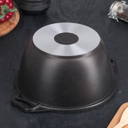 Кастрюля KUKMARA «Традиция», 3 л, d=22 см, со стеклянной крышкой, антипригарное покрытие, литой алюминий, чёрная