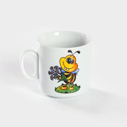 Набор посуды детский Добрушский завод «Пчёлы», 3 предмета: кружка 200 мл, салатник 350 мл, тарелка d=16.5 см, белый, рисунок МИКС