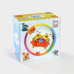 Набор посуды детский Добрушский завод «Пчёлы», 3 предмета: кружка 200 мл, салатник 350 мл, тарелка d=16.5 см, белый, рисунок МИКС