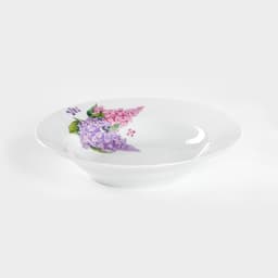 Тарелка глубокая Добрушский завод «Сирень», 250 мл, d=20 см, фарфор, белая