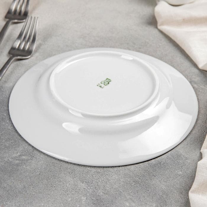 Тарелка Добрушский завод «Букет цветов», d=20 см, фарфор, белая