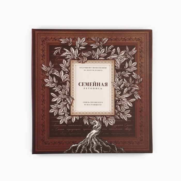 Родословная книга с рамкой под фото «Семейная летопись», 22.5×23.7 см