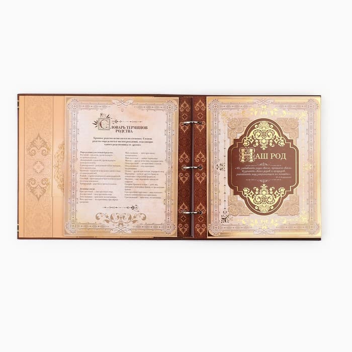 Родословная книга с рамкой под фото «Семейная летопись», 22.5×23.7 см