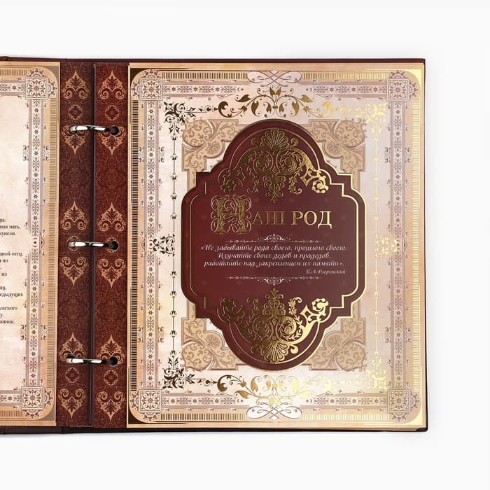 Родословная книга с рамкой под фото «Семейная летопись», 22.5×23.7 см