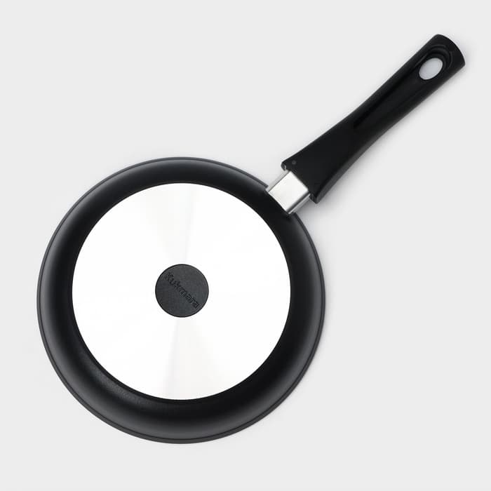 Сковорода KUKMARA «Традиция», d=22 см, стеклянная крышка, съёмная ручка, антипригарное покрытие, алюминий, чёрный
