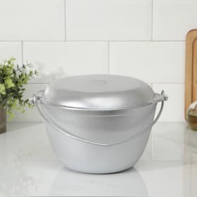 Казан походный KUKMARA, 4 л, крышка-сковорода, литой алюминий, серебристый