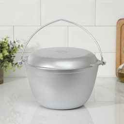 Казан походный KUKMARA, 4 л, крышка-сковорода, литой алюминий, серебристый