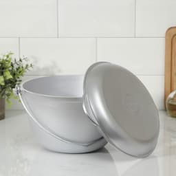 Казан походный KUKMARA, 4 л, крышка-сковорода, литой алюминий, серебристый