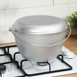 Казан походный KUKMARA, 5 л, крышка-сковорода, литой алюминий, серебристый