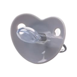 Соска - пустышка силиконовая ортодонтическая M&B «I LOVE DAD», от 6 мес., с колпачком, серый/серебро, стразы