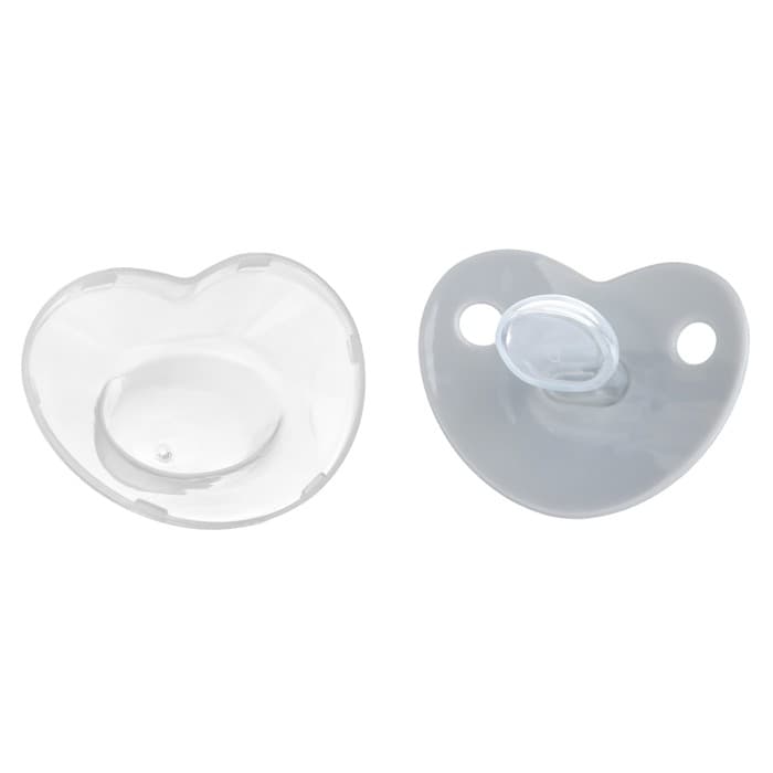 Соска - пустышка силиконовая ортодонтическая M&B «I LOVE DAD», от 6 мес., с колпачком, серый/серебро, стразы