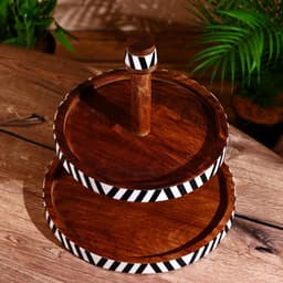 Подставка для десерта, 30(25)×32 см, дерево