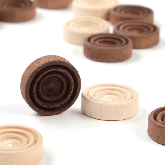 Фишки для нард и шашек, 30 шт., 2 кубика, d=2.9 см, дерево