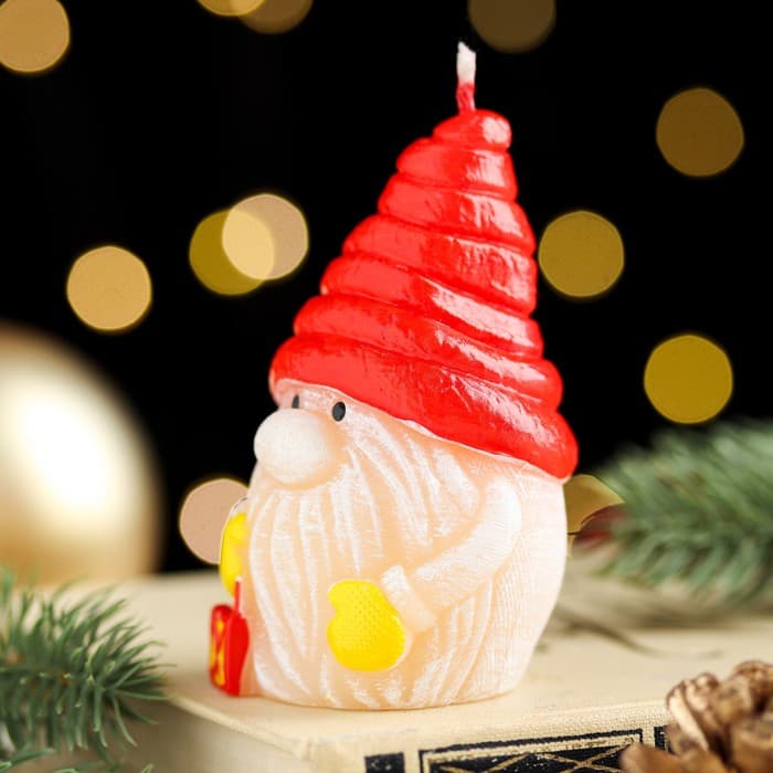 Свеча декоративная «Игрушечный гном», 5.1×5.1×8 см