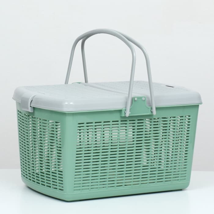 Корзина, 47×36×27.5 см, пластик, оливковая