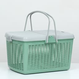 Корзина, 47×36×27.5 см, пластик, оливковая