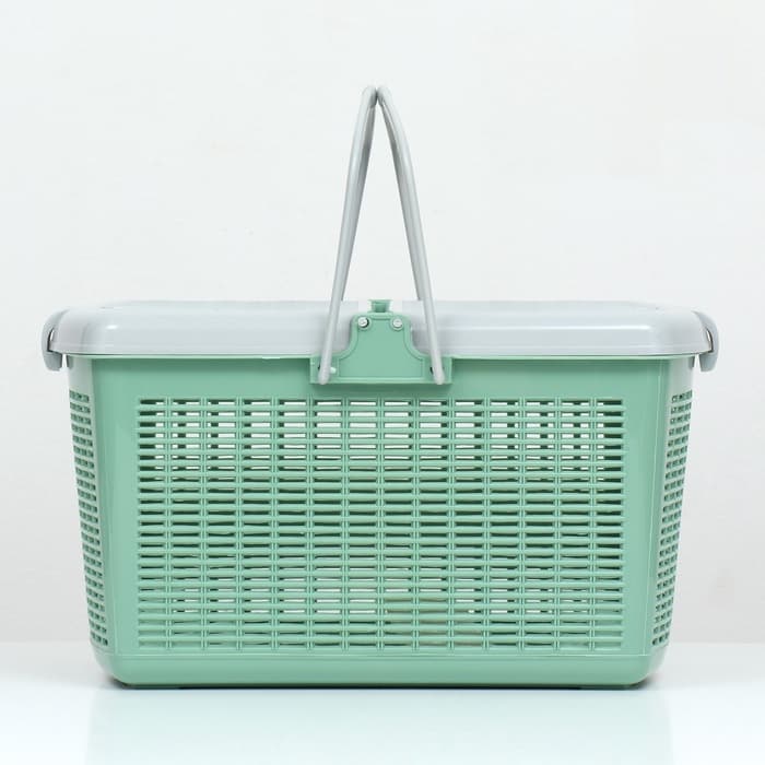 Корзина, 47×36×27.5 см, пластик, оливковая