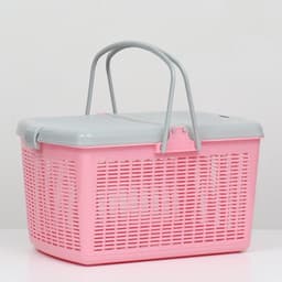 Корзина, 47×36×27.5 см, пластик, нежно-розовая
