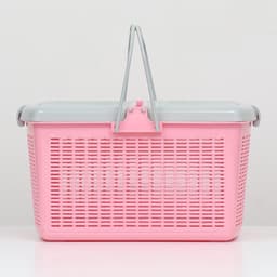 Корзина, 47×36×27.5 см, пластик, нежно-розовая