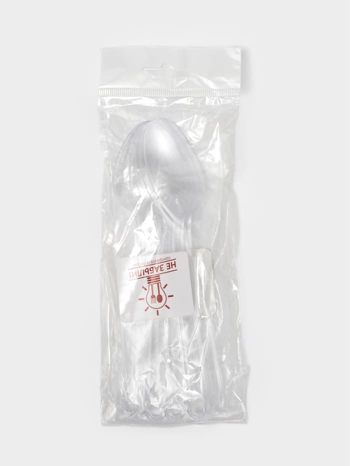 Ложки одноразовые Не ЗАБЫЛИ! «Премиум», набор 6 шт., 18 см, пластик, прозрачные