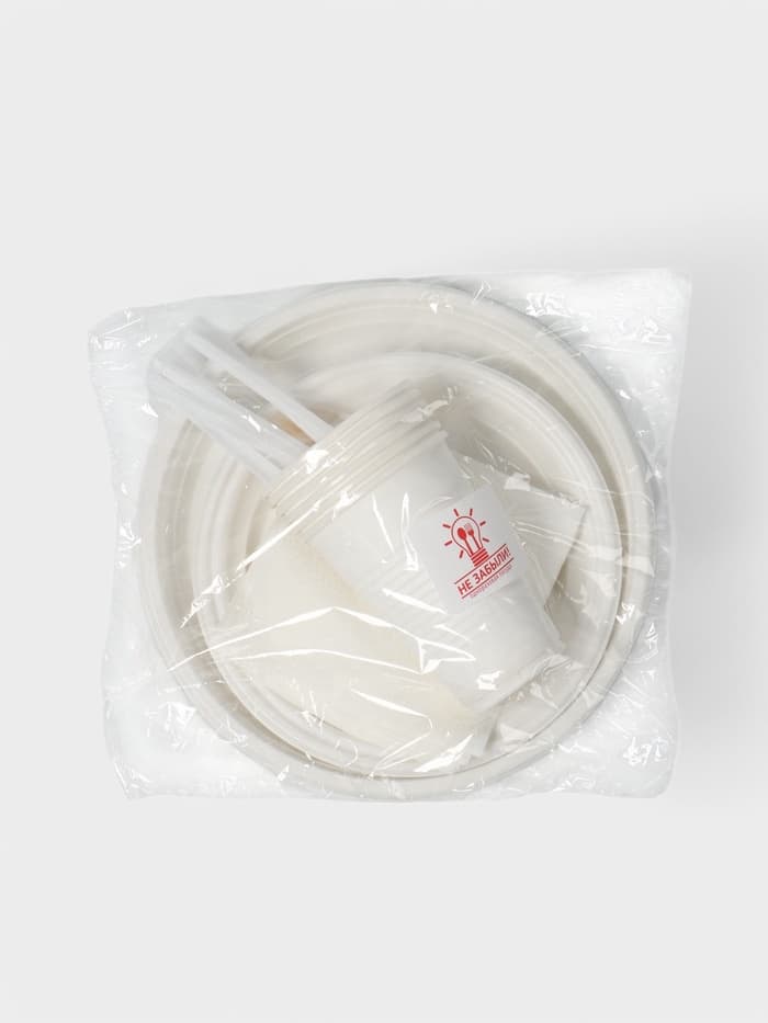 Набор пластиковой одноразовой посуды на 6 персон Не ЗАБЫЛИ! «Шашлычный №3», белый