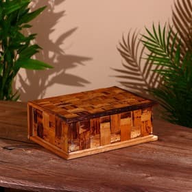 Шкатулка, 25×18×9 см, банановый лист
