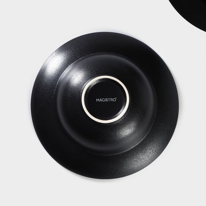 Тарелки для пасты Magistro Carbon, d=19.5 см, набор 2 шт., фарфор, чёрные